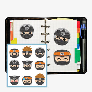 9pcs-Ninja-Diamond Painting Autocollants