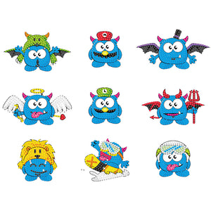 9pcs-Smurfs-Diamond Painting Autocollants
