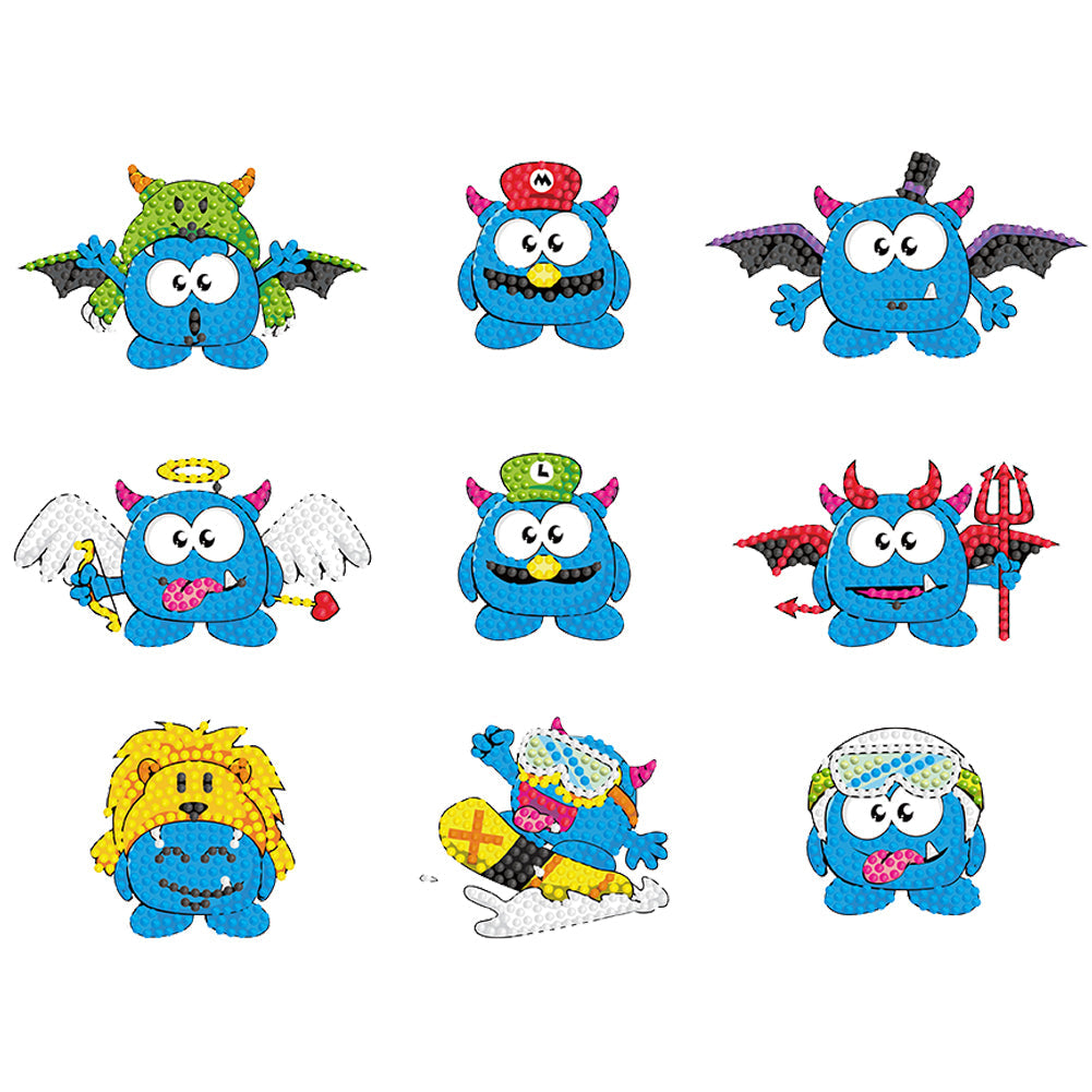 9pcs-Smurfs-Diamond Painting Autocollants