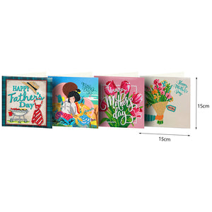 4pcs/Set-Holiday-Diamond Cartes de voeux