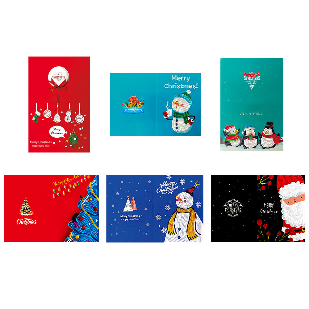 6pcs/Set-Christmas-Diamond Cartes de voeux