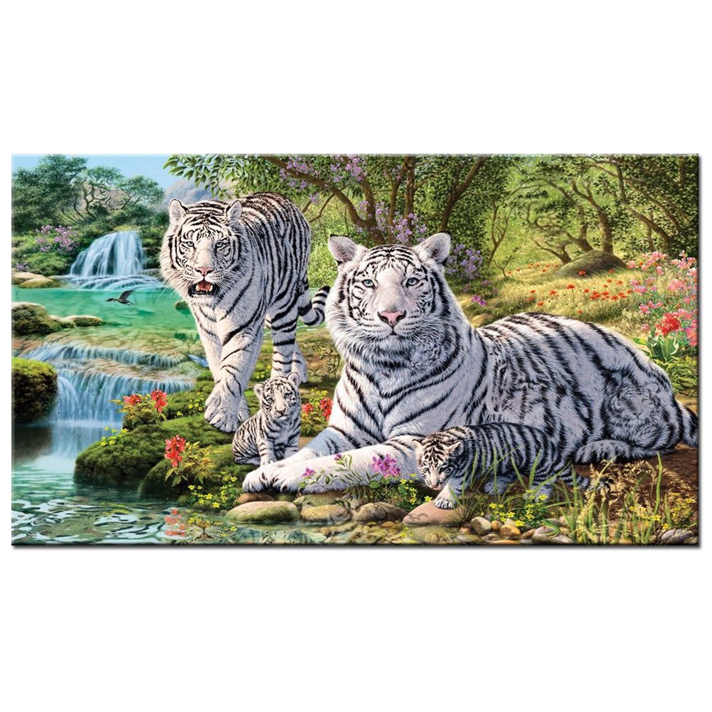 Tigre-Plein Rond/Carré Diamant Peinture (70*40 cm)