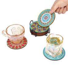Charger l&#39;image dans la galerie, Mandala/Halloween/Papillons - Tasse sous-verre ronde en bois
