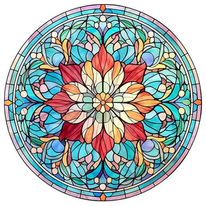 Sirène en Vitrail Flower-Full Round Diamond Painting-30x30cm