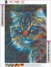 Charger l&#39;image dans la galerie, Chat bleu rond/carré diamant peinture
