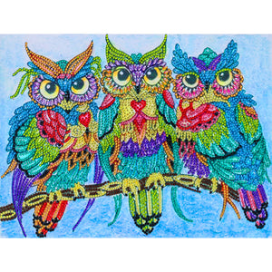 Hibou en forme de cristal spécial diamant peinture 40*30 cm