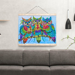 Hibou en forme de cristal spécial diamant peinture 40*30 cm
