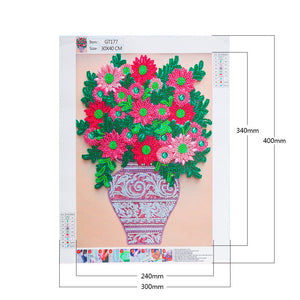 Fleur-Spécial En Forme De Cristaux Diamant Peinture-30*40CM