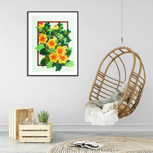 Fleur-Spécial En Forme De Cristaux Diamant Peinture-30*40CM
