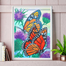 Charger l&#39;image dans la galerie, Peinture au diamant en forme de cristal spécial papillon 30 * 40 cm
