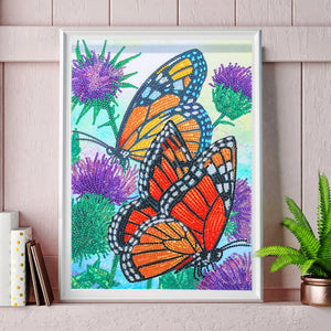 Peinture au diamant en forme de cristal spécial papillon 30 * 40 cm