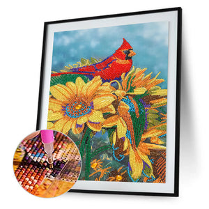 Cardinal-spécial en forme de cristal diamant peinture-30*40cm