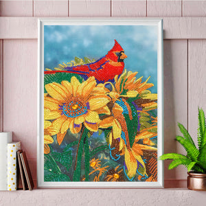 Cardinal-spécial en forme de cristal diamant peinture-30*40cm