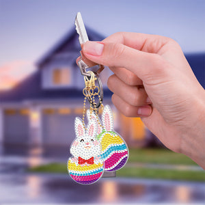 5pièces Lapin Simple face Porte-clés