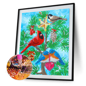 Cardinal-spécial en forme de cristal diamant peinture-30*40cm