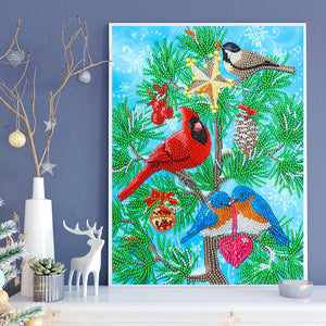 Cardinal-spécial en forme de cristal diamant peinture-30*40cm