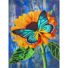 Charger l&#39;image dans la galerie, Papillon Tournesol Spécial En Forme De Cristal Diamant Peinture 30*40cm
