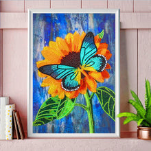 Charger l&#39;image dans la galerie, Papillon Tournesol Spécial En Forme De Cristal Diamant Peinture 30*40cm
