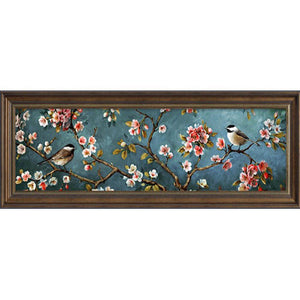 Oiseau de fleur - peinture ronde complète de diamant - 80x30cm