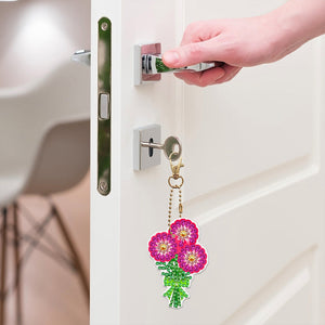 5piècesBouquet Double face Porte-clés