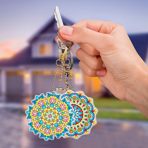 8pièces Mandala Double face Porte-clés