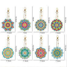 Charger l&#39;image dans la galerie, 8pièces Mandala Double face Porte-clés
