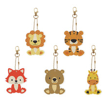 Charger l&#39;image dans la galerie, 5pièces Animaux Lion Double face Porte-clés

