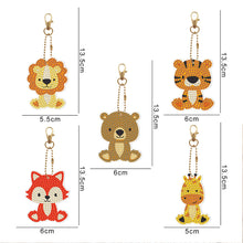 Charger l&#39;image dans la galerie, 5pièces Animaux Lion Double face Porte-clés
