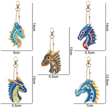 Charger l&#39;image dans la galerie, 5pièces Dragon Double face Porte-clés
