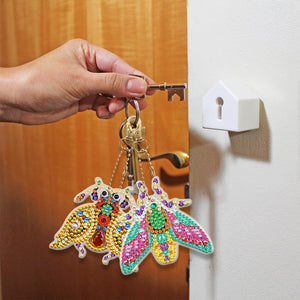 6pièces Insecte Double face Porte-clés