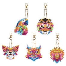 Charger l&#39;image dans la galerie, 5pièces Animaux Tigre Double face Porte-clés
