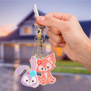 5pièces Petit renard Simple face Porte-clés