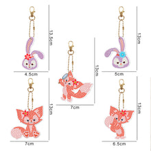 Charger l&#39;image dans la galerie, 5pièces Petit renard Simple face Porte-clés

