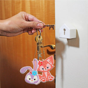 5pièces Petit renard Simple face Porte-clés