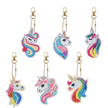 Charger l&#39;image dans la galerie, 6pièces Cheval arc-en-ciel Double face Porte-clés
