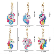 Charger l&#39;image dans la galerie, 6pièces Cheval arc-en-ciel Double face Porte-clés
