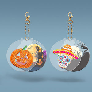 2pièces Halloween Double face Porte-clés