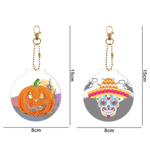 2pièces Halloween Double face Porte-clés