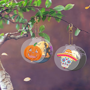2pièces Halloween Double face Porte-clés