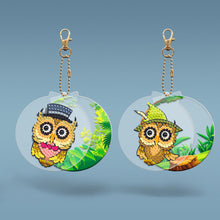 Charger l&#39;image dans la galerie, 2pièces Hibou Double face Porte-clés

