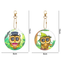 Charger l&#39;image dans la galerie, 2pièces Hibou Double face Porte-clés
