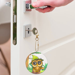 2pièces Hibou Double face Porte-clés
