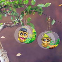 Charger l&#39;image dans la galerie, 2pièces Hibou Double face Porte-clés
