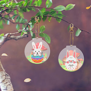 2pièces Lapin Double face Porte-clés