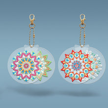 Charger l&#39;image dans la galerie, 2pièces Mandala Double face Porte-clés
