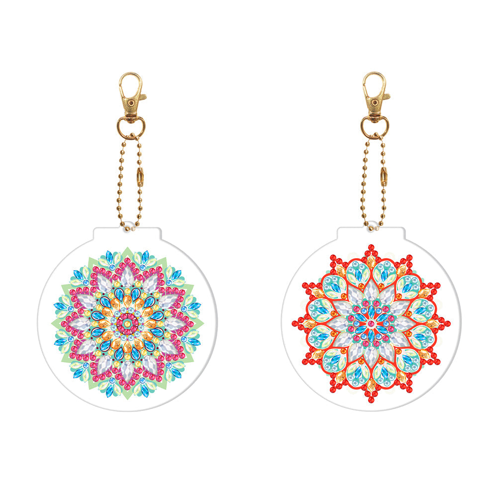 2pièces Mandala Double face Porte-clés