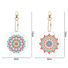 Charger l&#39;image dans la galerie, 2pièces Mandala Double face Porte-clés
