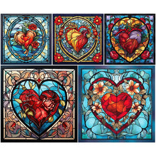 Charger l&#39;image dans la galerie, Sirène en Vitrail Heart-Full Round Diamond Painting-30x30cm
