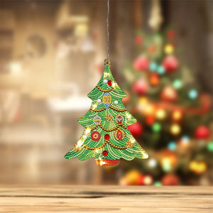 Peinture diamant de noël 5D suspendue lampe suspendue en strass