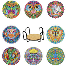 Charger l&#39;image dans la galerie, 8pcs/set +1 rack de stockage-Animal-Bois Diamond Coaster
